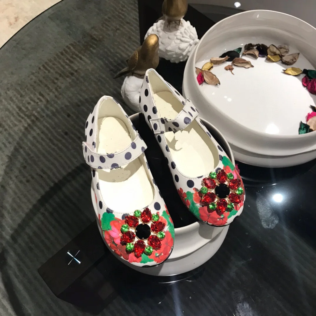 

2021 kids girls floral shoes fashion summer diamonds sandals