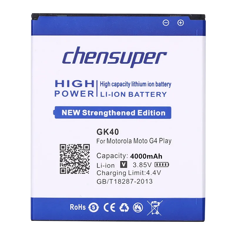 Chensuper 100% протестированный Высококачественный аккумулятор 4000 мАч для MOTOROLA MOTO G4 PLAY