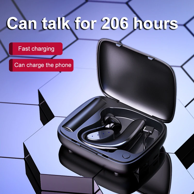 

Wireless 5.0 Bluetooth Earphones Stereo Headset Single Ear Handsfree With Microphone Business Bluetooth Earphone For Driving