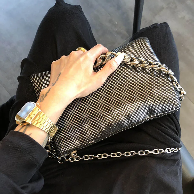 Женская маленькая сумочка модная дизайнерская сумка через плечо с блестками 2019