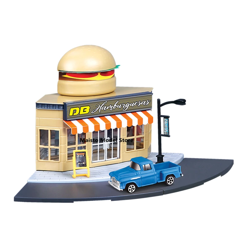 

Maisto 1:64 Fast Food models DOWNTOWN SET City model die-cast precision model car Model collection gift