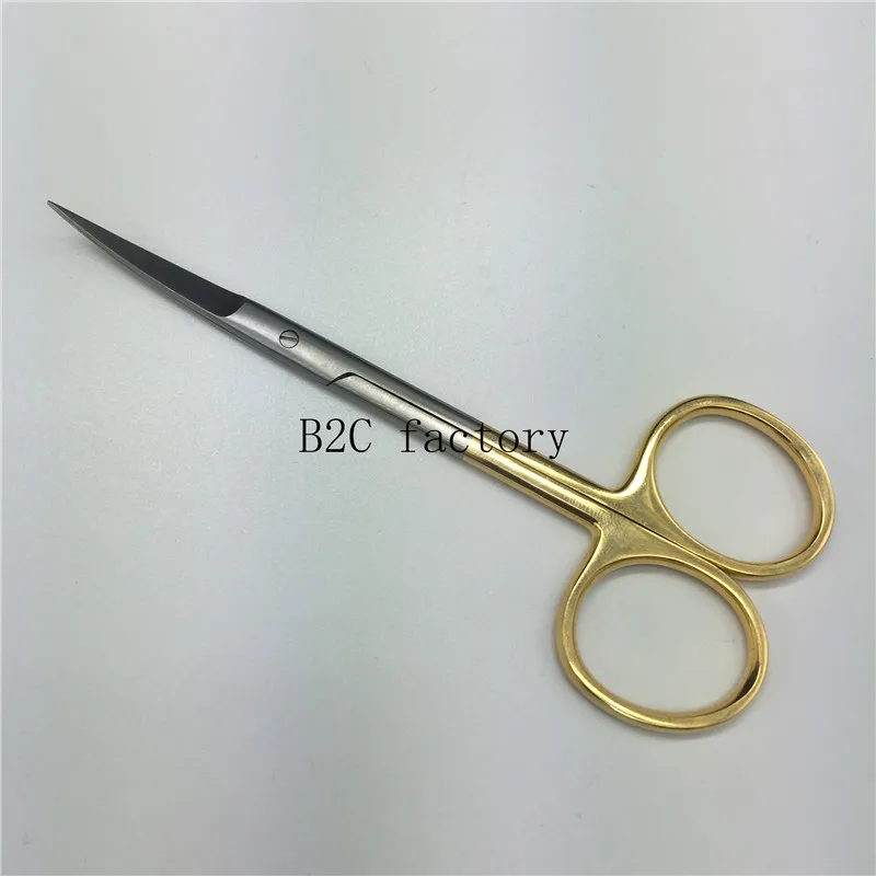 

Eye scissors Gold handle Cosmetic plastic surgery instrument double eyelid tool ophthalmic operating scissors