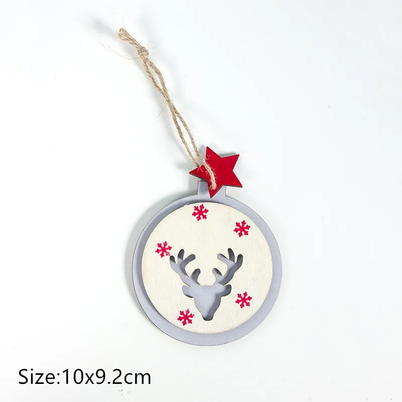 1pc-20-style B elk Рождество Noel Счастливого Рождества деревянные подвесные украшения для рождественской елки украшения для дома Noel Navidad Декор новогодние подарки - Цвет: 1pc-20-style B elk