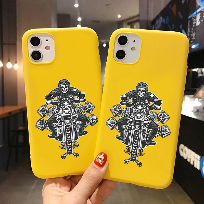 Calaveras knight/Skull Biker мягкий чехол для телефона из ТПУ iPhone 11 Pro X XS XR XSMAX 7 8 6 Plus крутой