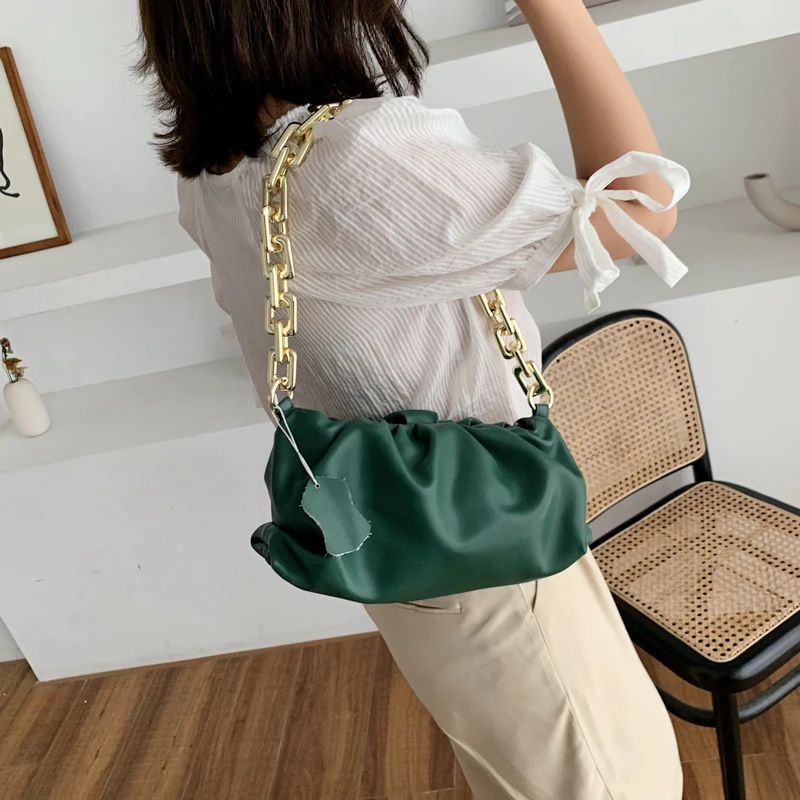 

Women Genuine Leather dumpling hobo Handbag sladies bag Casual shoulder Chain Bags Ladies Crossbody Bags Messenger Bags 2020