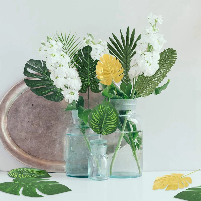 20 шт искусственные пальмы растения тропические листья эвкалипта ветви для дома