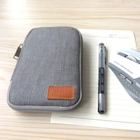 multifunction oxford digital storage bag simple electronic organizer for mobile hard disk data cable power bank gray pouch