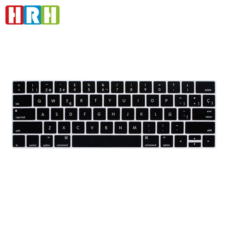 HRH испанский силиконовый чехол для клавиатуры защитная пленка для Macbook Pro 1" 15" A1706 A1989 A2159 A1707 A1990 с сенсорной панелью