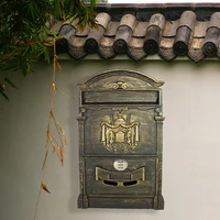 italian baroque vintage retro metal mailbox letterbox with coded lock 3 digit combination password rainproof custom address logo