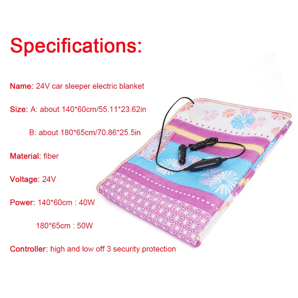 24V Автомобильное электрическое отопление Одеяло с прикуривателем электрическим