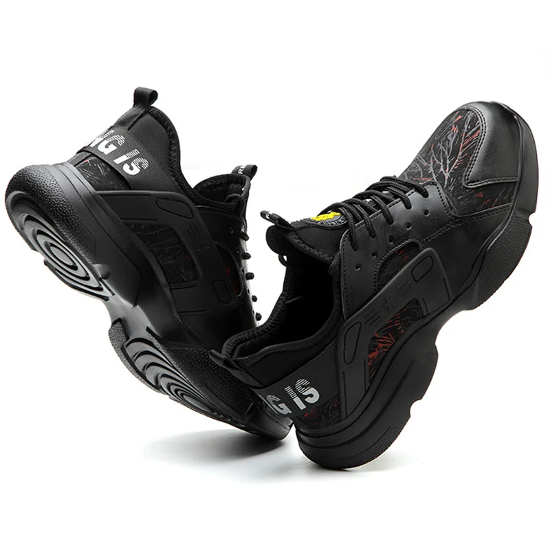 

Size 46 Lightweight Safety Shoes Men Work Safety Boots Steel Toe Anti-crush Work Breathable Sneakers Wear-resistance Work Shoes