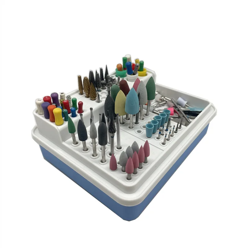 

96 Holes Dental Endo Box Carbide Burs Diamond Burs Drill Placement Box Plastic Implant Holder Sterilize Case Disinfection Holder