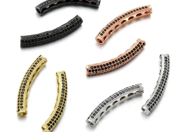 

3*0,5 см трубка разделитель микро паве cz цирконий кубический цирконий бусины металлический кристалл браслет сделай сам изготовление серебро позолота rtygh45