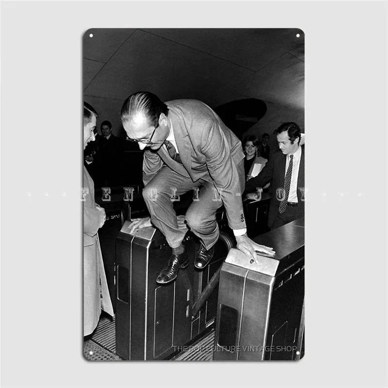 

Chirac And The Metro Poster Metal Plaque Pub Garage Wall Pub Customize Mural Painting Tin Sign Posters