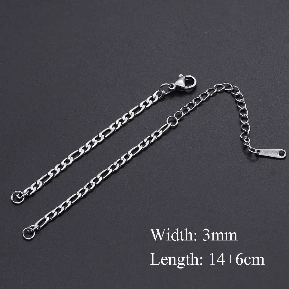 5 шт./лот ширина 3 мм из нержавеющей стали плетеные цепи браслеты оптовая продажа