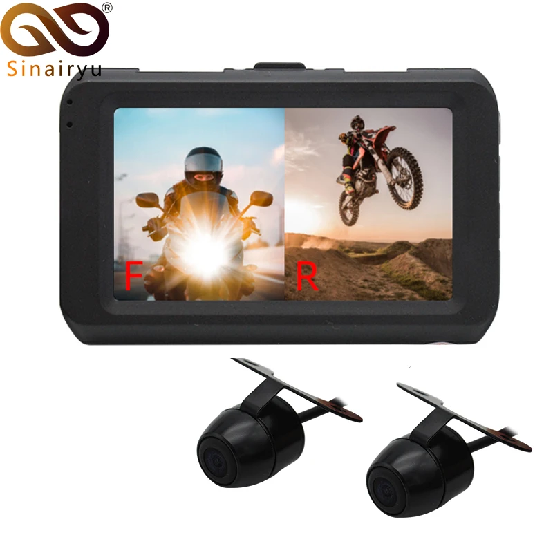 

MT22 Motorcycle DVR Dash Cam Full HD 1080P+720P Front Rear View Cam Motorcycle Video Black Recorder Camera Box