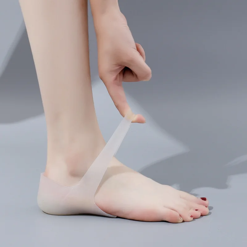New Heel pad Invisible heightening insole silicone physical bionic interior heightening protection heel insoles for shoes 2-6