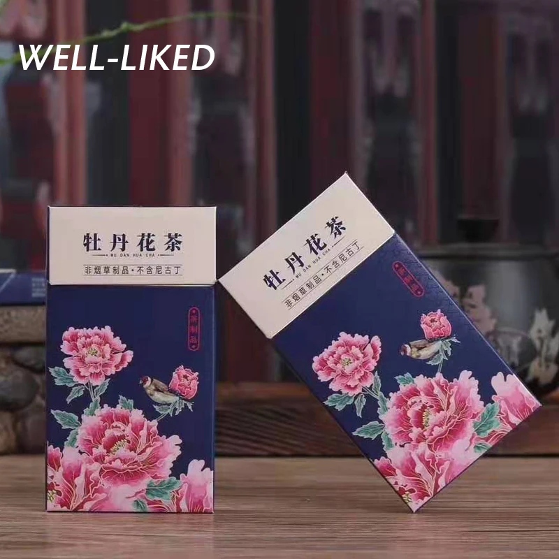 Лидер продаж пион Чай сигареты тонкой травяные Для женщин мужские без никотина и