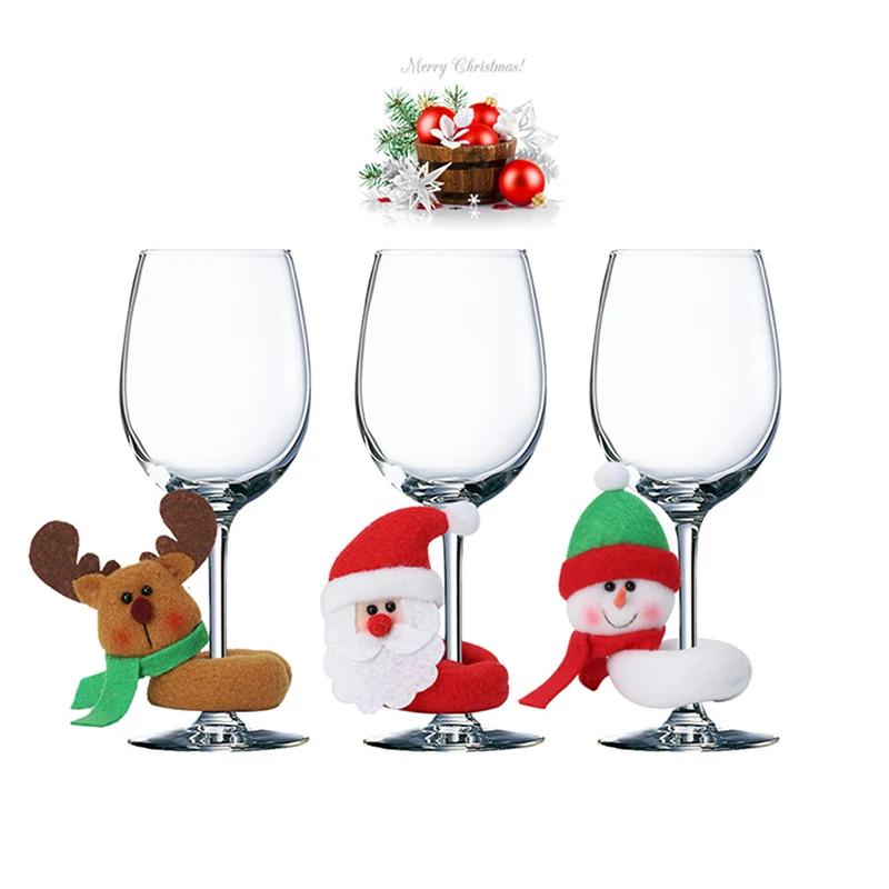 

1PC Cute Christmas Pendants Wine Glass Marker Drinking Cup Identifier Party Cup Sign Festival Decor Kitchen Tool Accessories