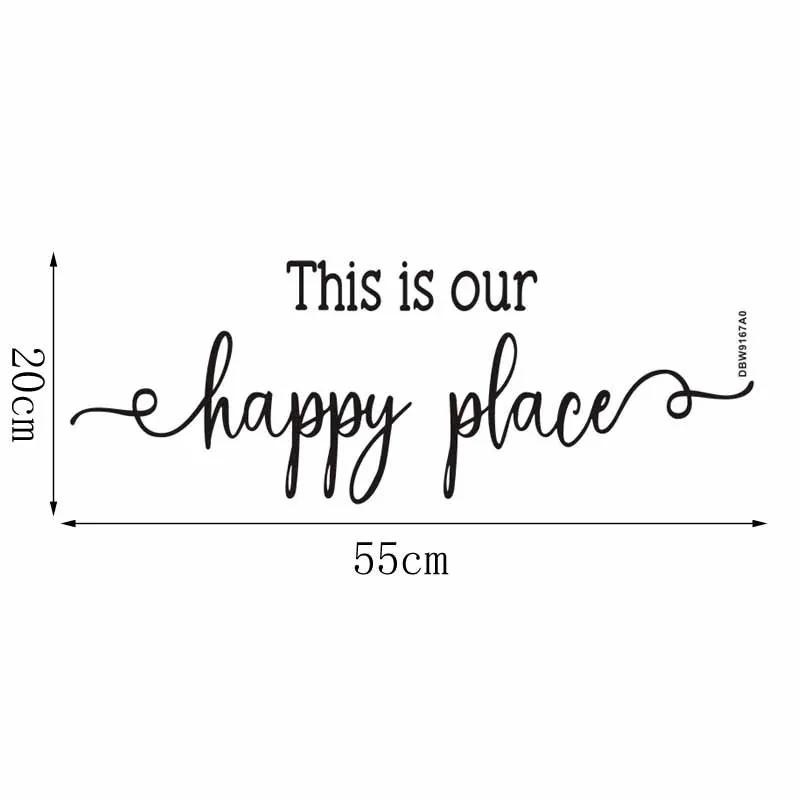 

Wall Stickers Quote This is our happy place Home Decoration Kids Room Wall decals Child Nursery Bedroom Mural Decor