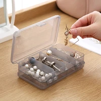 transparent grids plastic storage jewelry box compartment adjustable jewelry organizer beads earring jewelry rectangle box