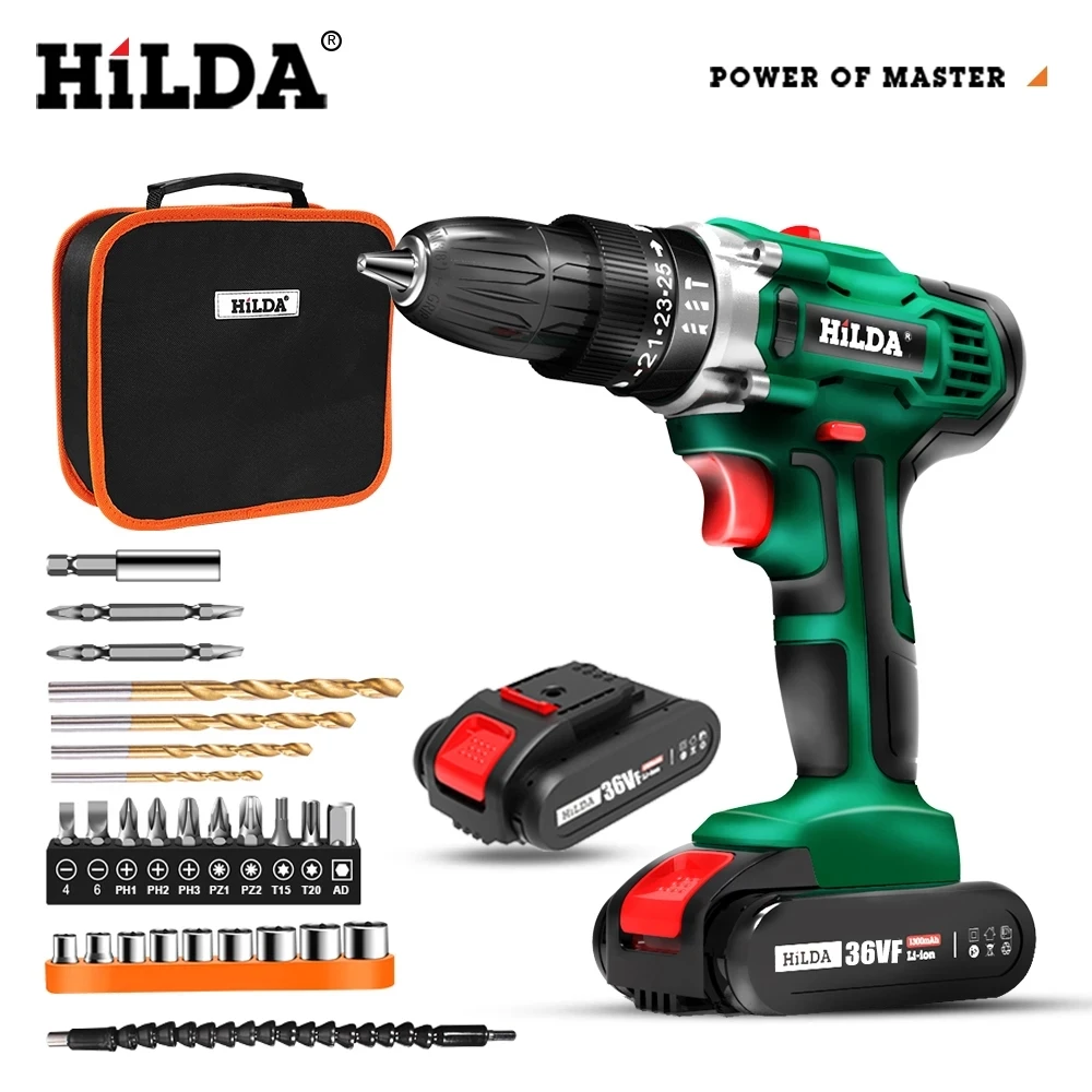 Электрическая дрель аккумуляторная отвертка литиевая батарея двухскоростная