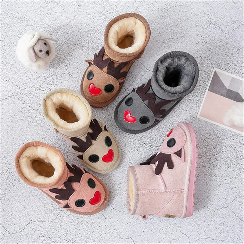 Детские зимние ботинки из натуральной кожи с плюшевой подкладкой | Мать и ребенок