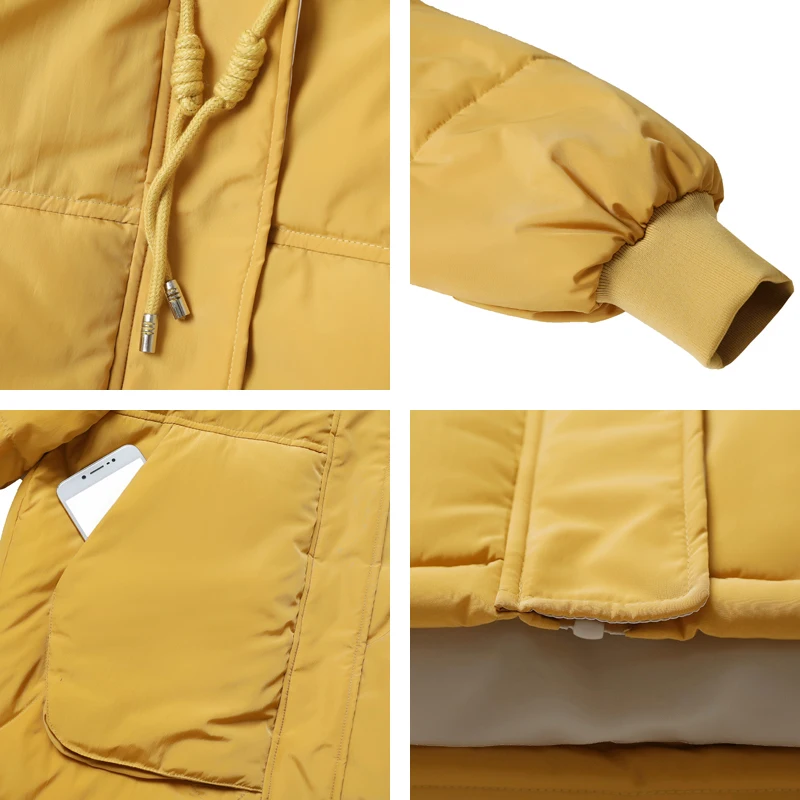 

2020 New Women Winter Thickening Jacket Loose Parkas Warm Down Cotton-padded Hooded Stand Collar Female Short Solid Jacket Coat