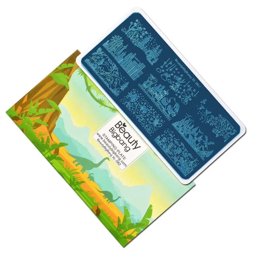 BeautyBigBang натуральные растения животный дизайн ногтей шаблон штамповочной