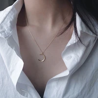 new arrival 2021 fashion sweet moon silver color jewelry temperament crescent clavicle chain pendant necklaces for women