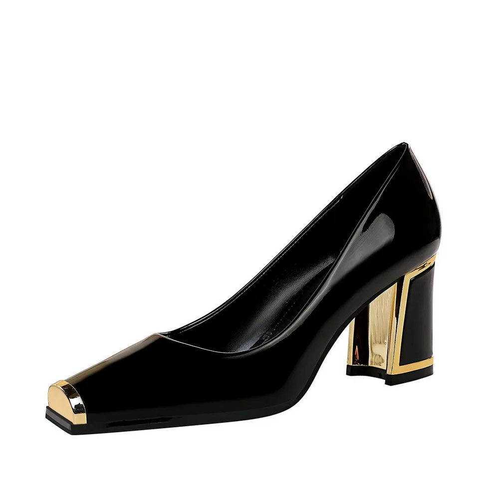 

Fashion Thick Heel High Heel Women Pumps Square Head Sexy High Heels Women's Single Shoes