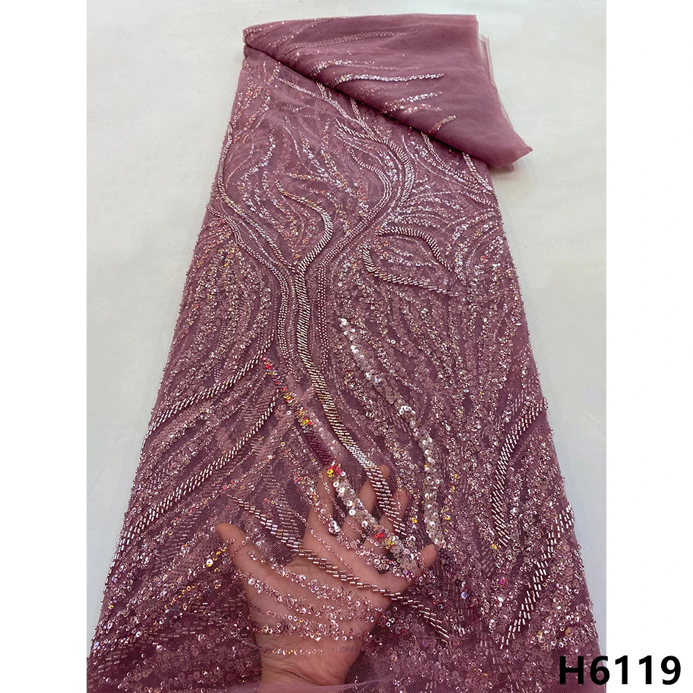 

Высококачественные бусины ручной работы, бриллиантовая кружевная ткань, 2022 блесток, вышивка, кружево для вечернего платья HX6119