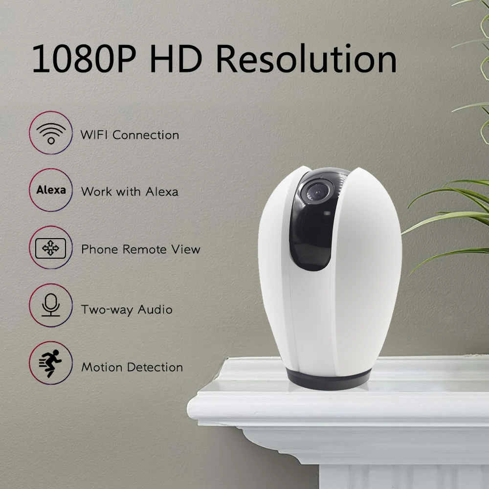 360 градусов 1080P глаз Wi-Fi камера панорама вид двухстороннее аудио Обнаружение движения IOS Android Tuya APP 10 м ИК расстояние