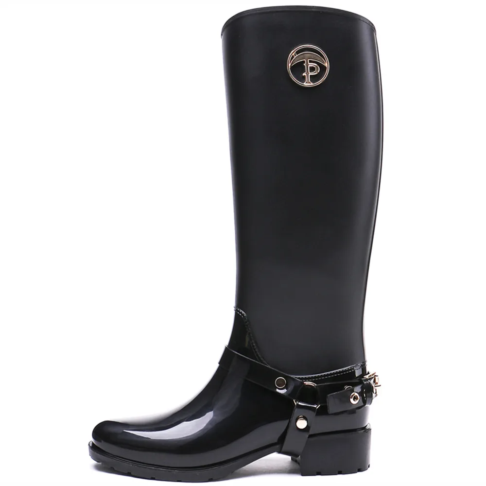 Лидер продаж женские резиновые сапоги TONGPU до колена приталенный дизайн 25 160|women rain