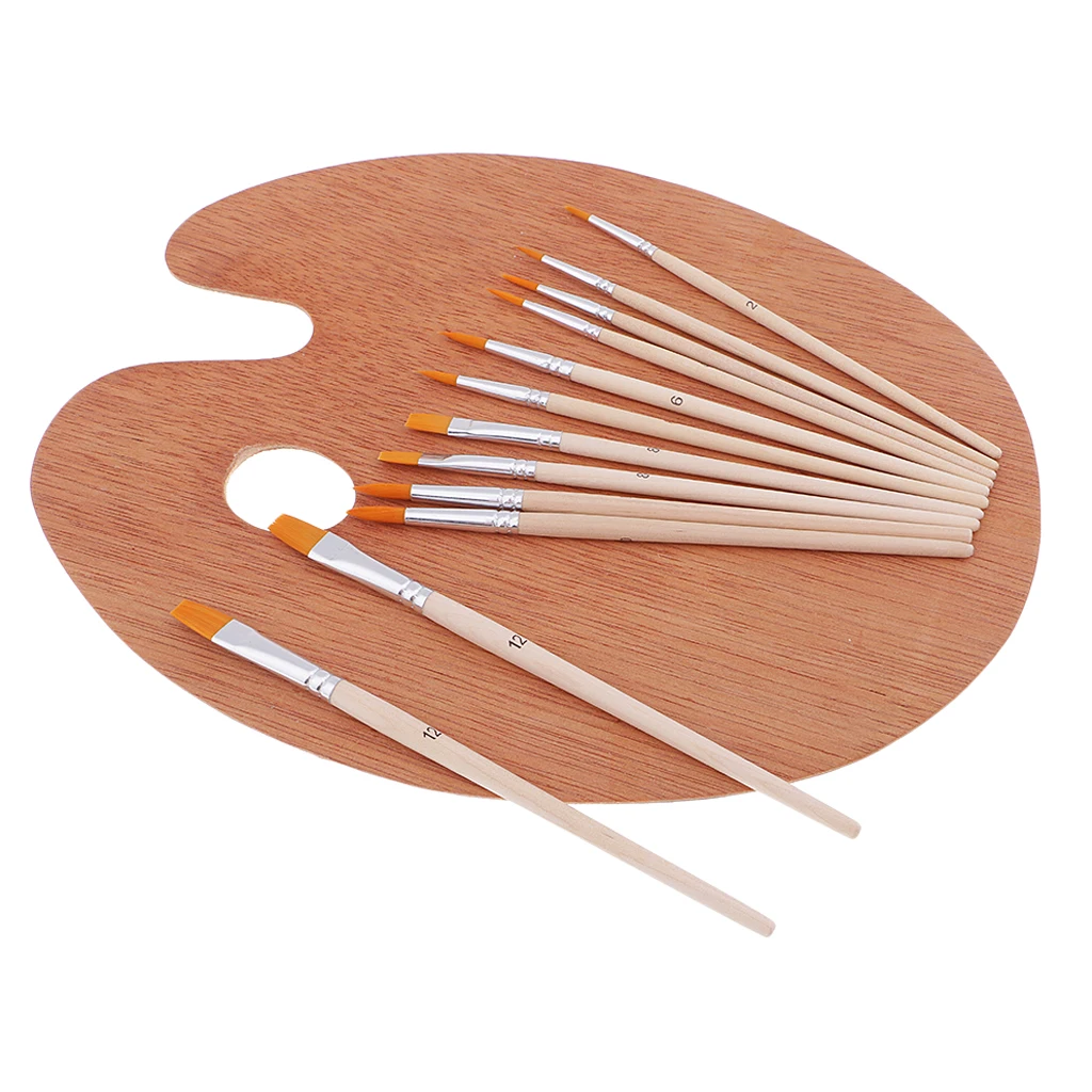 12 шт Художественный набор кистей для рисования акриловая Акварельная Палетка с