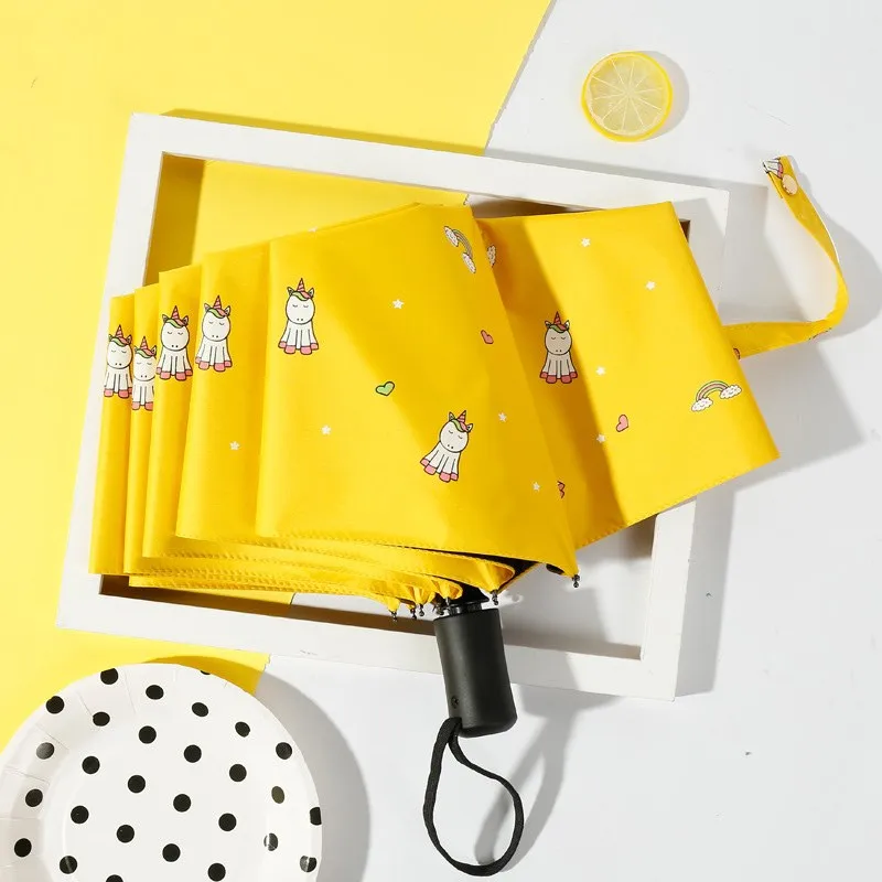 INS Мультфильм Зонт с единорогом для дождливой погоды Для женщин УФ пижама в виде