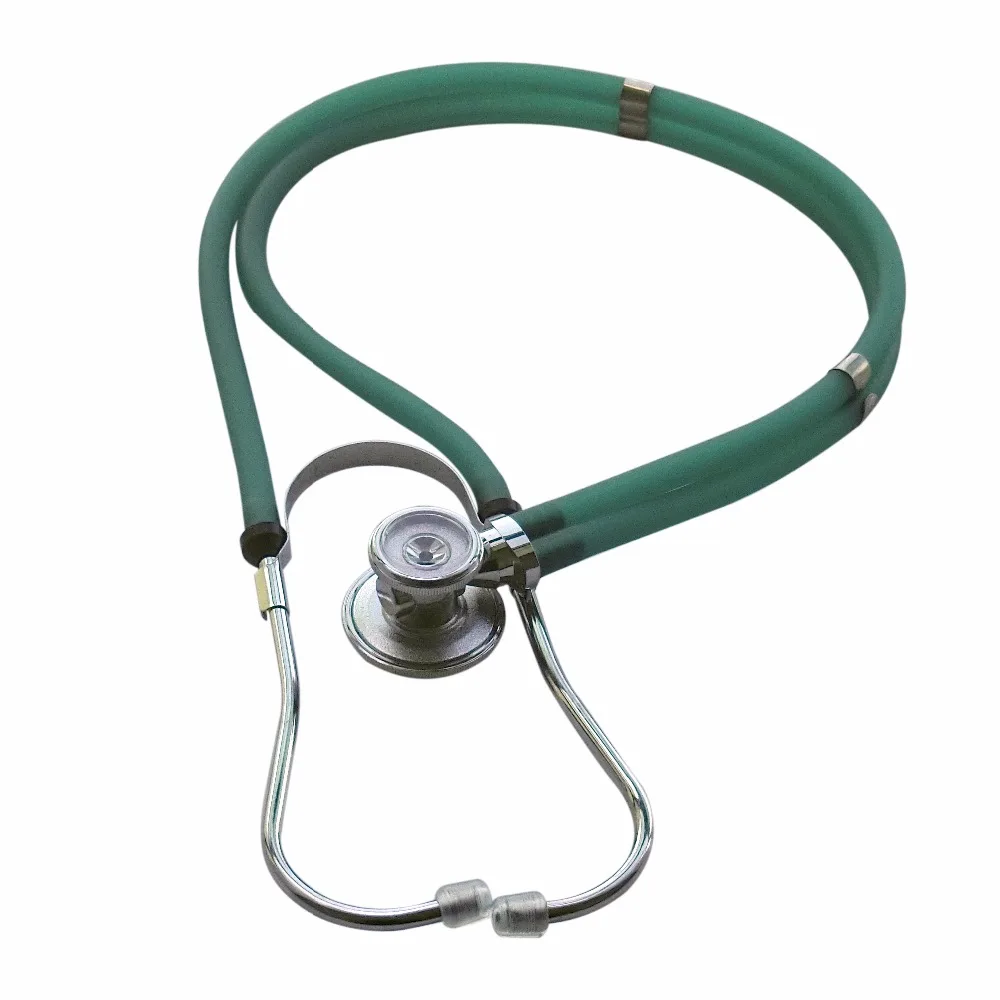 1 шт. двухголовый стетоскоп профессиональный медицинский прозрачный зеленый