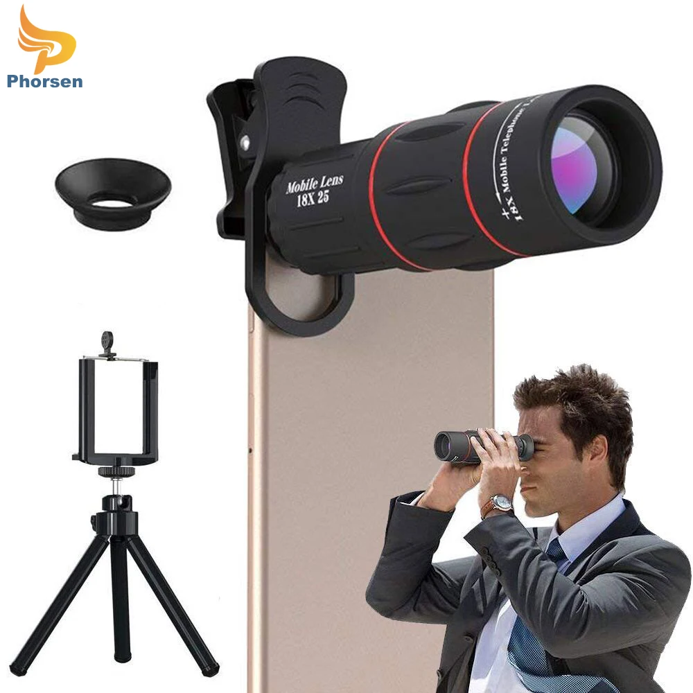 Универсальный комплект объективов для камеры телефона 18x телеобъектив штатив