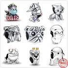 Новые искусственные Серебряные Красочные радужные бусины Бруно, подходят для оригинальных шармов Pandora, браслет, бисер, изготовление ювелирных изделий