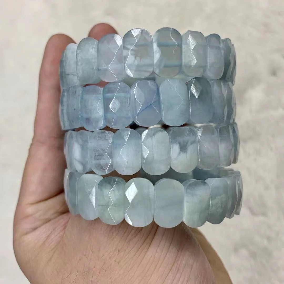 Браслет из натурального аквамарина браслет энергетического камня для женщин