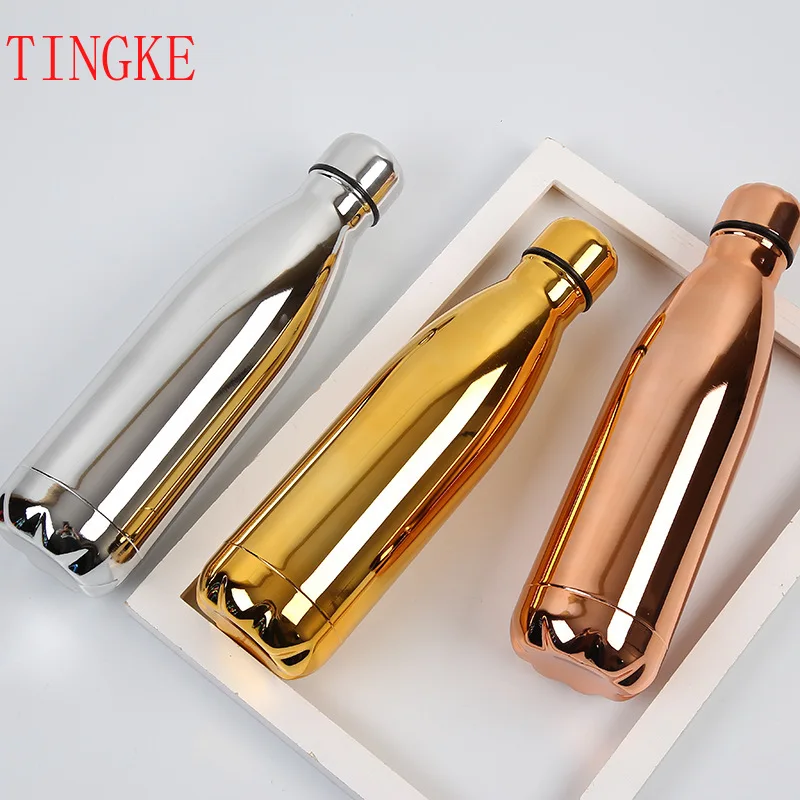 500 мл Нержавеющая сталь бутылка для воды из розового золота Термос изоляцией