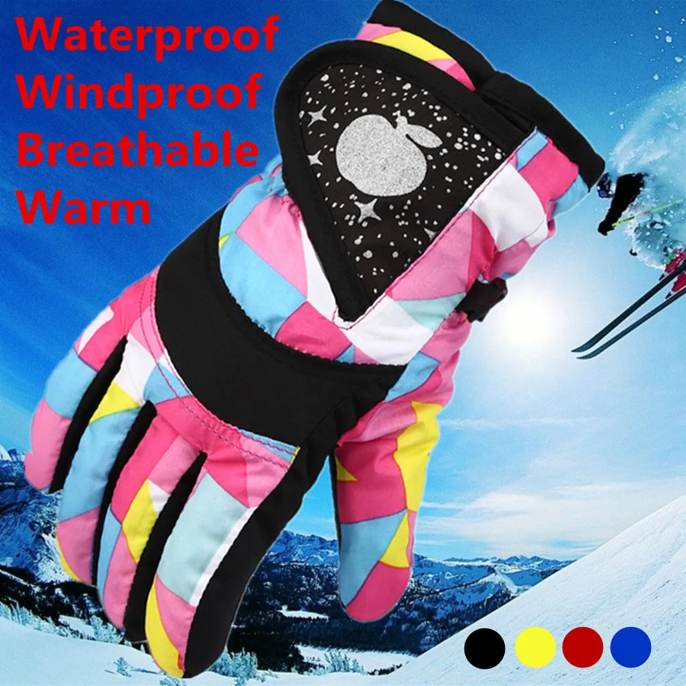 

Child Winter Warm Waterproof Windproof Snow Snowboard Ski Sports Glove Outdoor Camping Hiking Full Finger Gloves Bicycle