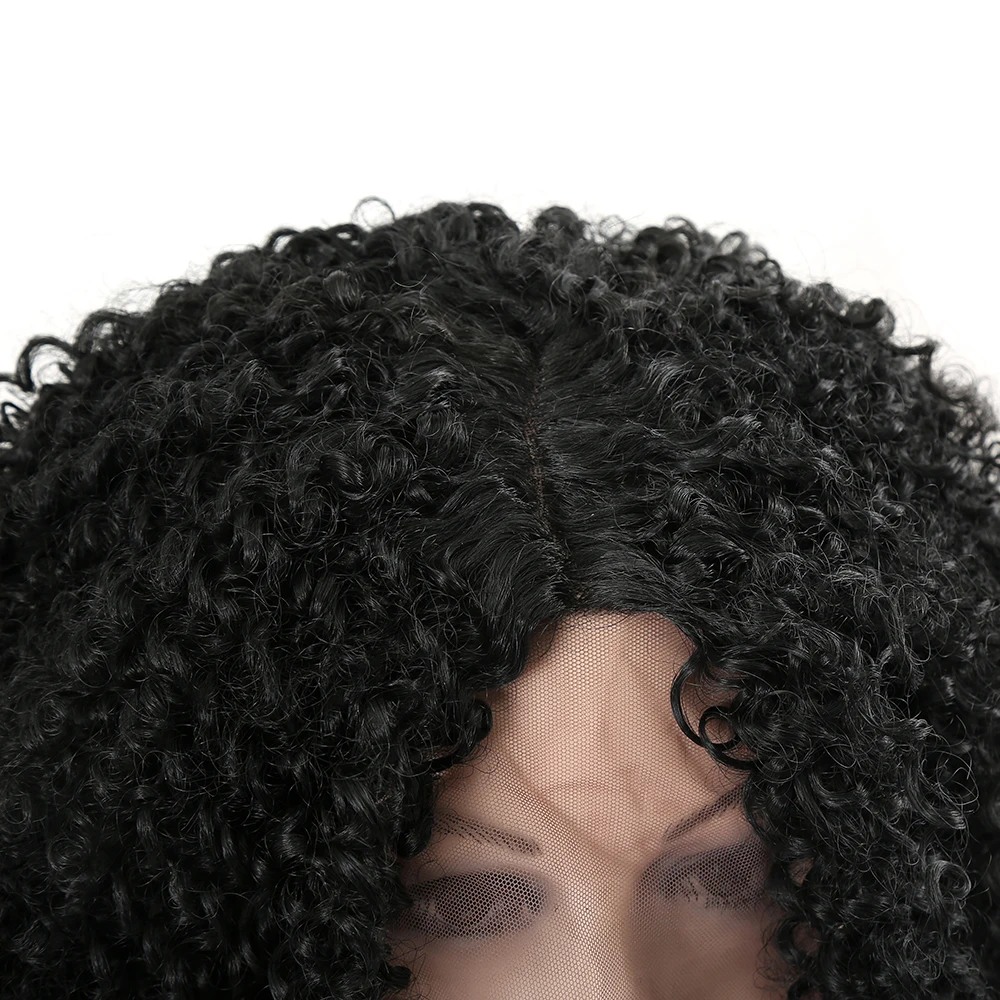 

SuQ Lace Front Short Hair Afro Kinky Curly Wigs For Black Women Synthetic Lace Wig Glueless 13x1 T Part Wigs High Temperature