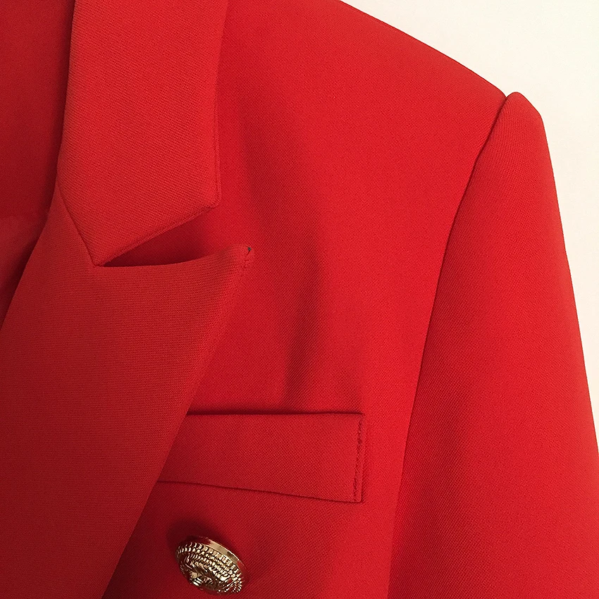 

HIGH QUALITY New Fashion 2021 Designer Blazer Jacket Women's Metal Lion Buttons Double Breasted Blazer Outer Coat Size S-XXXL