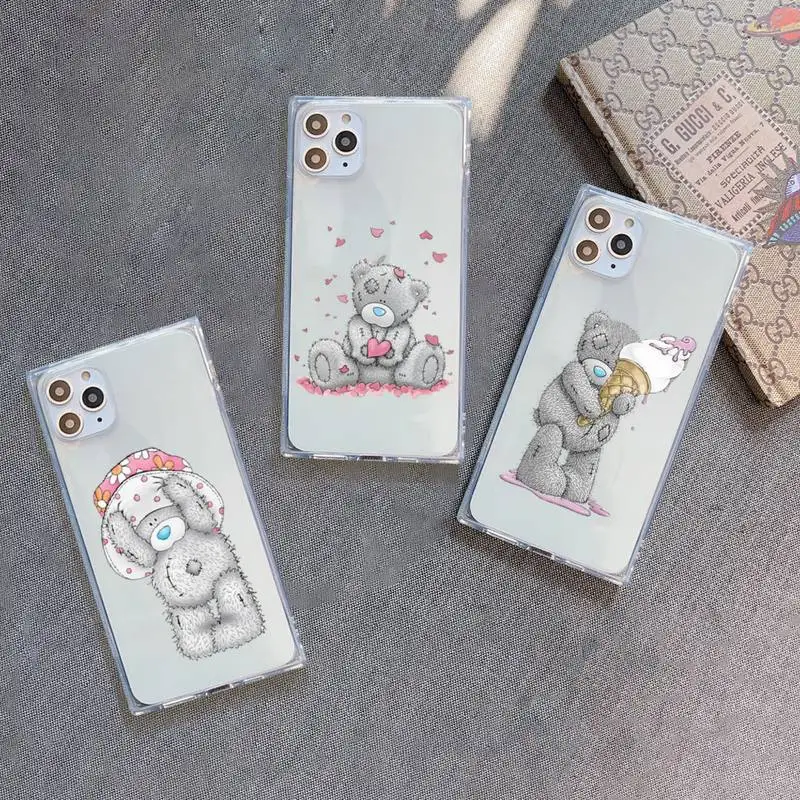 

Cartoon bear Tatty Teddy Phone Case Transparent for iPhone 7 8 11 12 se 2020 mini pro X XS XR MAX Plus