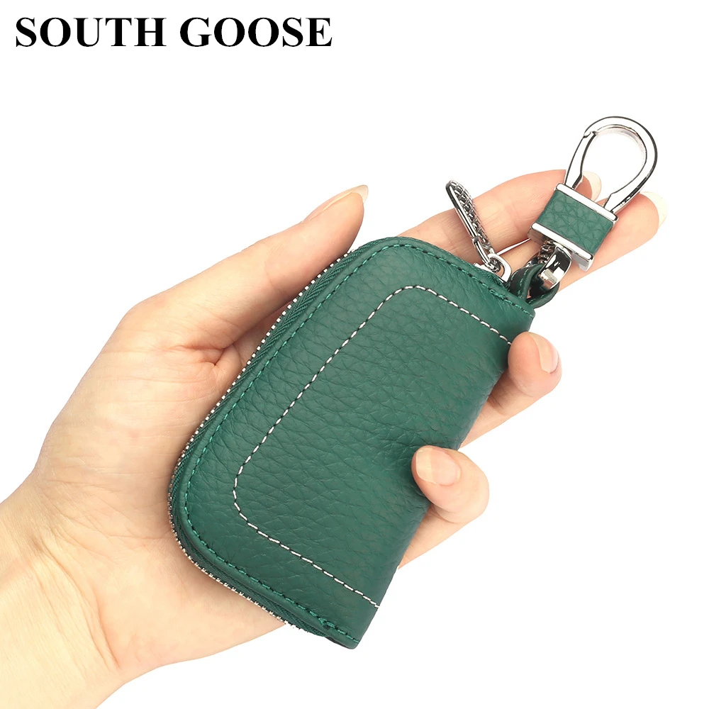 Сумка для ключей из натуральной кожи мужская и женская на молнии | Багаж сумки