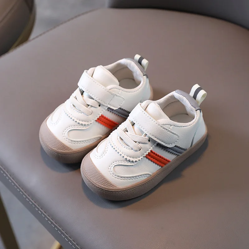 Кроссовки детские из ПУ кожи мягкая подошва дышащие для новорожденных мальчиков