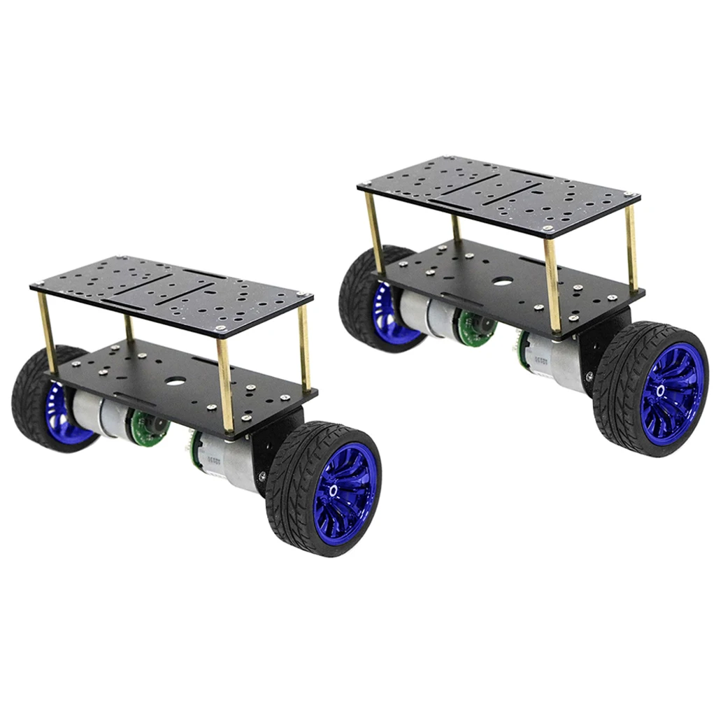 2xRobot платформа автомобиля DC 12V двигатель шасси шаговый для DIY синий | Автомобили и