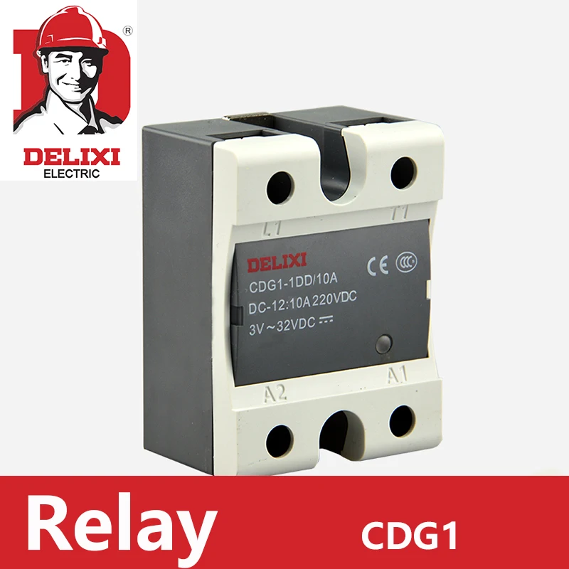 Твердотельное реле DELIXI CDG1 строечное 25DD 40DD 60DD 80DD 3-32V DC TO 12-220V SSR Однофазное