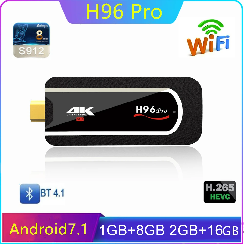 Приставка Смарт ТВ H96 Pro H2 Android 7 1 2 + 8/16 ГБ 4 ГГц Wi Fi H.265 HDMI 0 HDR Bluetooth 1|ТВ-приставки и